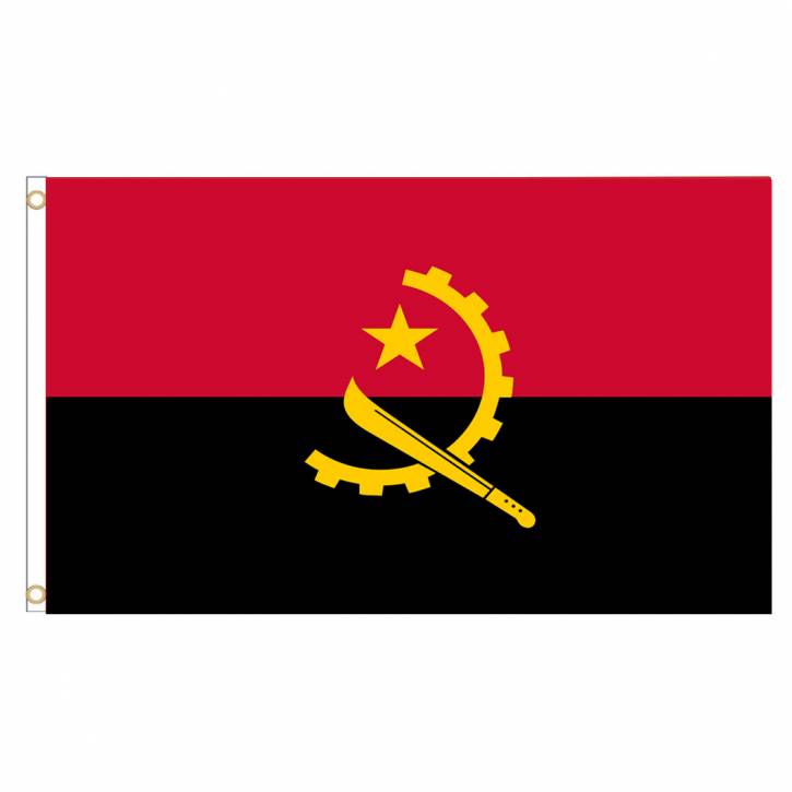 Pack with 3 flags Angola with  eyelets Art.-Nr. 0700000244a
