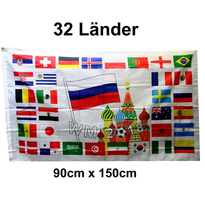 Package with 10 WM2018 country flags Art.-No. 32L2018
