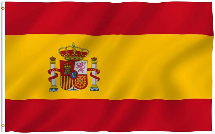 Package with 10 Country Flag Spain with eyelets Art. No. 0700000034a