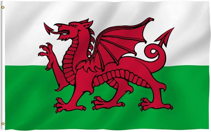 Package with 10 countries flag Wales with eyelets Art.-No. 0700000440a