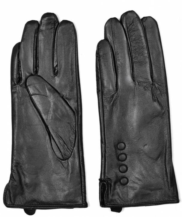 Women's leather gloves winter gloves black - 12 Pairs