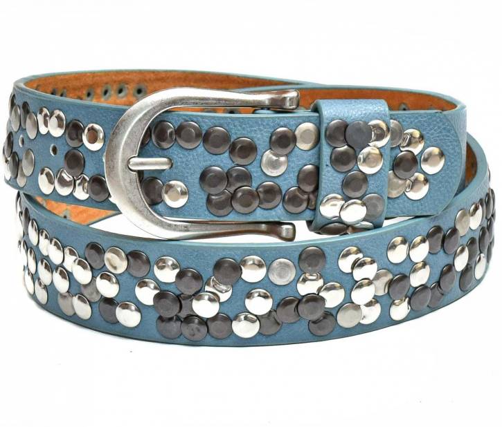 Studded belt - Leather / PU - 12 pieces mixed lengths