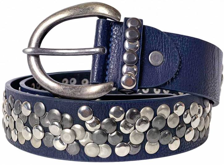 Studded belt - synthetic leather - Blue - 6 pieces mixed lengths