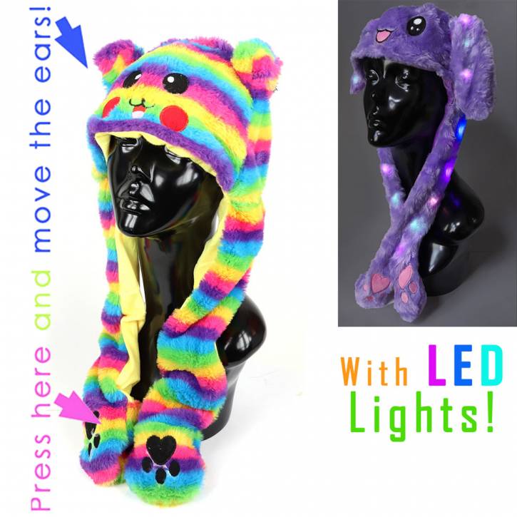 Pack of 10 hats with LED-lights Art.-Nr.: HWHAT17