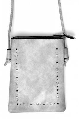Umhängetasche Tasche mit Handyfach und Steine - Grau