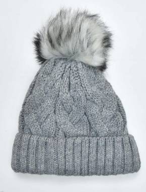 Lamberg bobble winter hat knitted hat with fleece lining - 3 pieces