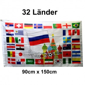 Paket mit 10 WM2018 Länderflaggen Art.-Nr. 32L2018