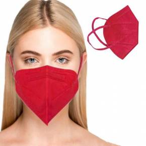 FFP2-Maske Atemschutzmaske Mundschutz 10 Stück einzelverpackt zertifiziert - Rot