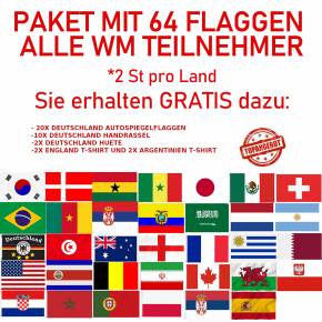 Top Angebot! Alle WM 2022 Länderflaggen 2x