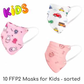 Canpex Kinder FFP2 Maske in verschiedene Farben sortiert - 10 Stück