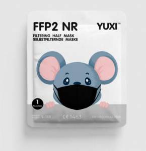 YUXI Kinder FFP2 Maske Schwarz - 10 Stück