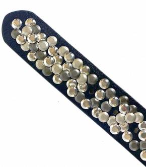 Studded belt - synthetic leather - Blue - 6 pieces mixed lengths