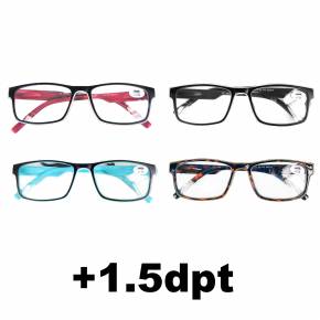 Lesebrillen in verschiedene Farben - Reading Glasses - 4 Stück - Stärke +1.5