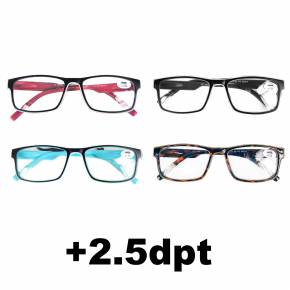 Lesebrillen in verschiedene Farben - Reading Glasses - 4 Stück - Stärke +2.5