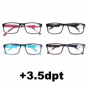 Lesebrillen in verschiedene Farben - Reading Glasses - 4 Stück - Stärke +3.5