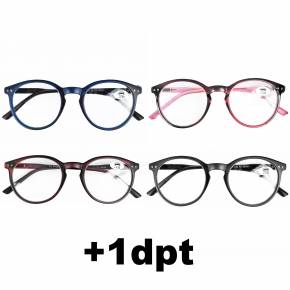 Lesebrillen in verschiedene Farben - Reading Glasses - 4 Stück - Stärke +1
