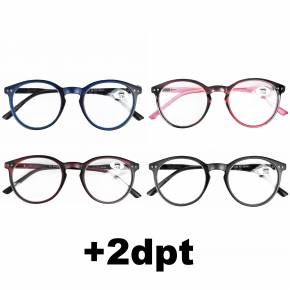 Lesebrillen in verschiedene Farben - Reading Glasses - 4 Stück - Stärke +2