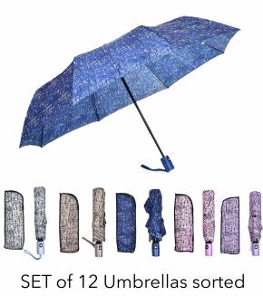 SET aus 12 Regenschirme mit verschiedene Motive