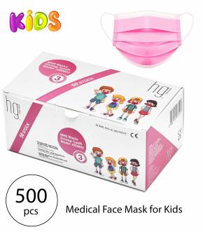 50 Stück 3-lagige Medizinische Einwegmasken für Kinder Pink