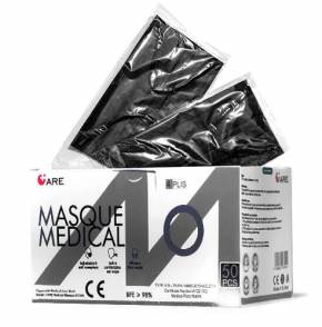 12x 50 Stück 3-lagige medizinische Einwegmasken Schwarz
