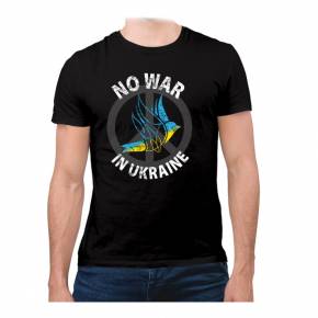 NO WAR IN UKRAINE MIT VOGEL-T-Shirt