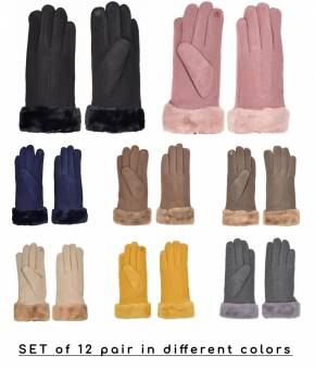 Damen Handschuhe Winterhandschuhe Touchscreen Gloves - 12 Paar gemischt