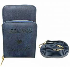 Lieblingsmensch Smartphone Umhängetasche Handtasche Handytasche Geldbörse Damen Handy Schultertasche für Smartphones - 2 Stück Blau